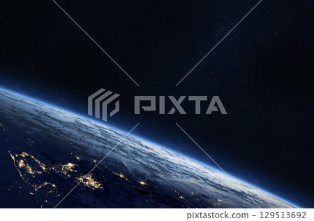 Nightly planet Earth from space photo. Nightly planet Earth from space photo. 129513692