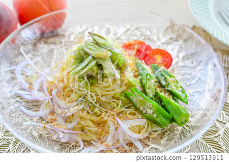 Grated Cucumber Summer Vegetable Cold Pasta Grated Cucumber Summer Vegetable Cold Pasta 129513911