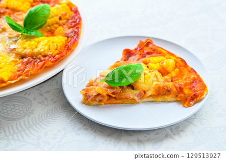 Bacon and corn pizza Bacon and corn pizza 129513927