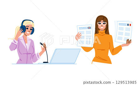interpreter translator woman vector 129513985