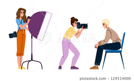 lens photographer woman vector 129514000