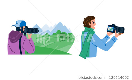 lens photographer man vector 129514002