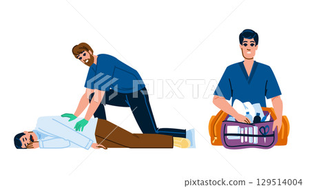 emergency paramedic man vector emergency paramedic man vector 129514004