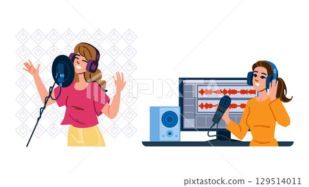 musician singer woman vector 129514011