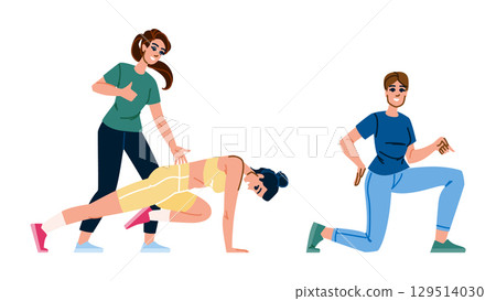 strength fitness trainer woman vector 129514030