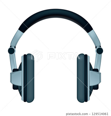 Wireless modern headphones on a white background for listening to music. Vector. Eps 10. fashion headphones Wireless modern headphones on a white background for listening to music. Vector. Eps 10. fashion headphones 129514061
