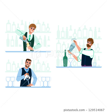 cocktails bartender man vector 129514067