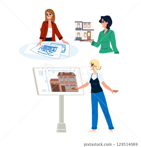 construction architect woman vector construction architect woman vector 129514069