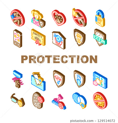 safety protection product icons set vector 129514072