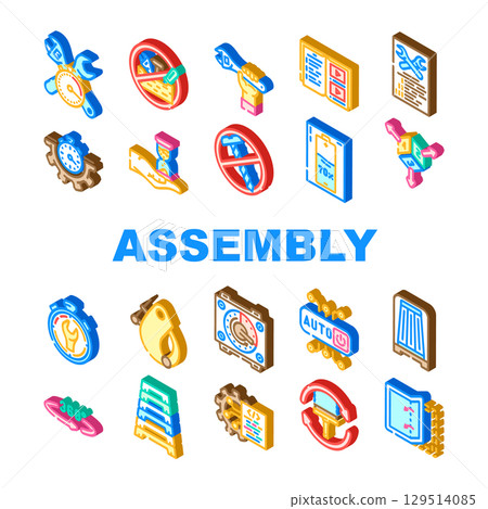assembly setup product icons set vector assembly setup product icons set vector 129514085