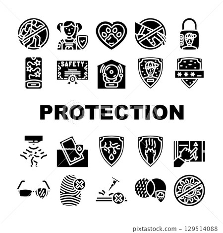 safety protection product icons set vector 129514088