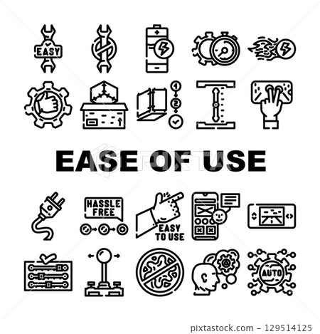 ease of use product intuitive icons set vector 129514125