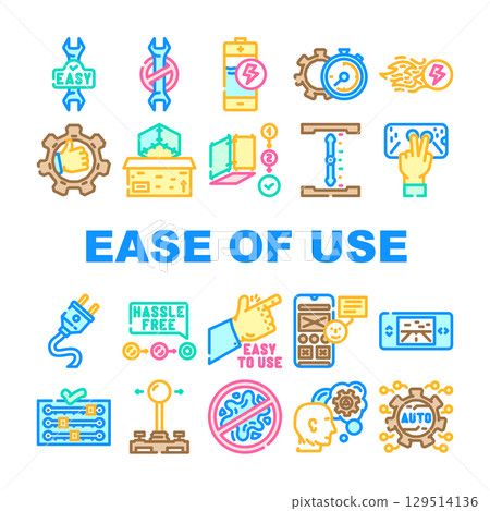 ease of use product intuitive icons set vector ease of use product intuitive icons set vector 129514136