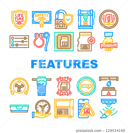 additional features product icons set vector 129514140