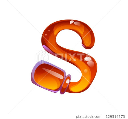Honey font, glass jar letter S. Apiary farming kids ABC letter, honey bee farm cartoon vector English alphabet type symbol. Beekeeping agriculture typeset element or sweet honey harvest font sign Honey font, glass jar letter S. Apiary farming kids ABC letter, honey bee farm cartoon vector English alphabet type symbol. Beekeeping agriculture typeset element or sweet honey harvest font sign 129514373