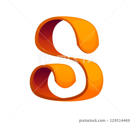 Healthcare font typeset, rubber bandage letter S. Healthcare English alphabet font element, hospital isolated cartoon vector type symbol. Medicine ABC sign or medical therapy typeset letter 129514469