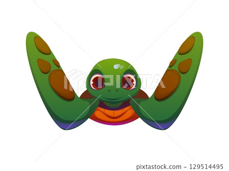 Kids animal alphabet character as sea turtle forming the letter W with its flippers. Cartoon vector funny zoo mascot font, children English typeface, .cute abc type for children educational games Kids animal alphabet character as sea turtle forming the letter W with its flippers. Cartoon vector funny zoo mascot font, children English typeface, .cute abc type for children educational games 129514495