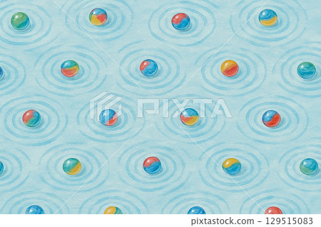 彈珠汽水瓶與彈珠系列：水面上漂浮的夢幻彈珠圖案 129515083