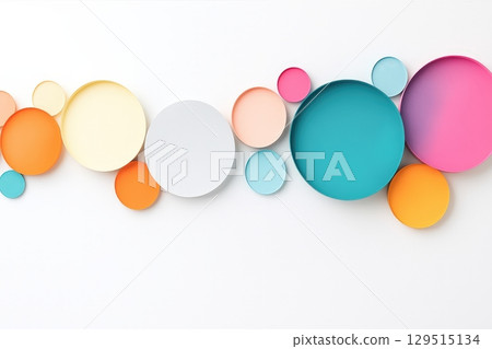 Colorful Abstract Circles on White Background Colorful Abstract Circles on White Background 129515134