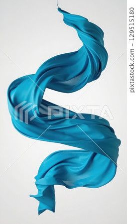 Blue fabric is shown in a white background Blue fabric is shown in a white background 129515180
