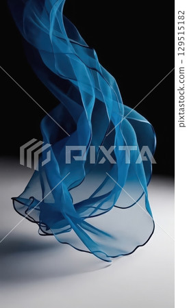 Blue fabric is shown in a black background Blue fabric is shown in a black background 129515182