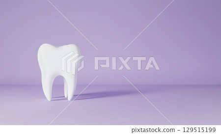 White tooth is on a purple background White tooth is on a purple background 129515199