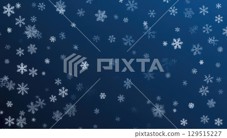 Blue background with snowflakes falling from the sky. The snowflakes are scattered all over the background, creating a sense of movement and energy Blue background with snowflakes falling from the sky. The snowflakes are scattered all over the background, creating a sense of movement and energy 129515227