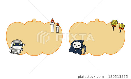 Halloween Mummy and Grim Reaper 129515255