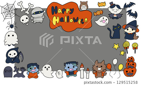 萬聖節可愛框架 129515258
