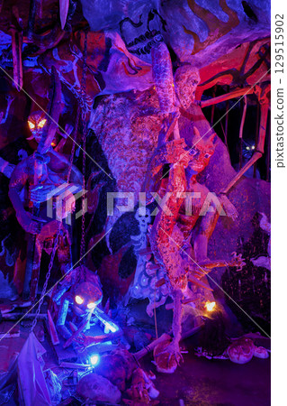Sculptures of the characters of hell as they are represented in the Buddhist religion 129515902