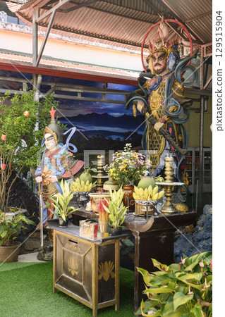 Sculpture of a multi-faced guardian in buddhist Linh Phuoc Pagoda in Dalat region Sculpture of a multi-faced guardian in buddhist Linh Phuoc Pagoda in Dalat region 129515904