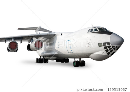 Wide body freight aircraft isolated on white background Wide body freight aircraft isolated on white background 129515967