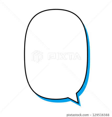 Simple speech bubble illustration, oval, vertical Simple speech bubble illustration, oval, vertical 129516388