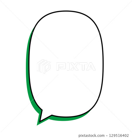 Simple speech bubble illustration, oval, vertical Simple speech bubble illustration, oval, vertical 129516402