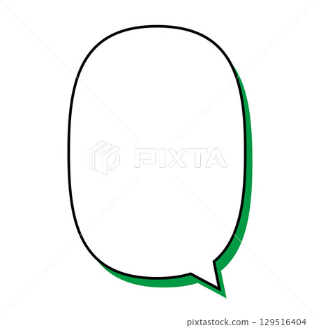 Simple speech bubble illustration, oval, vertical Simple speech bubble illustration, oval, vertical 129516404