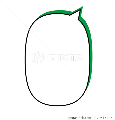 Simple speech bubble illustration, oval, vertical Simple speech bubble illustration, oval, vertical 129516407