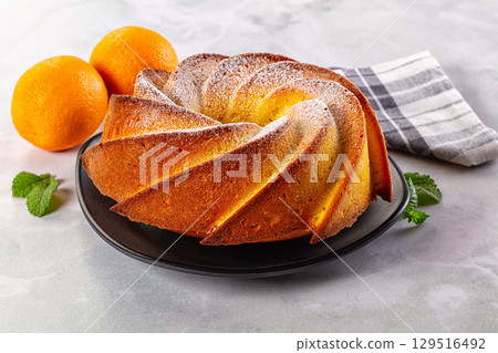 Italian traditional orange cake Chiambella 129516492