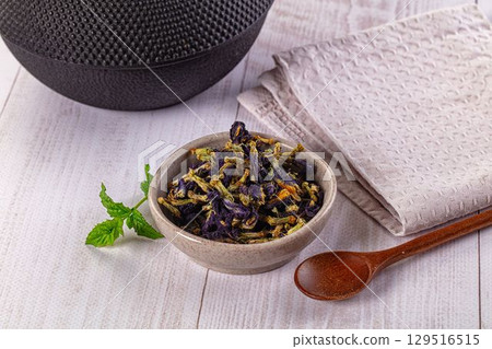 Blue dry Anchan tea flowers Blue dry Anchan tea flowers 129516515