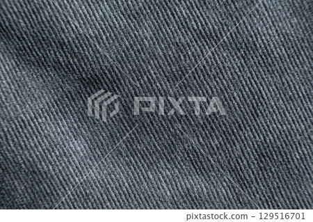 Macro Texture of Black Corduroy Fabric with Cotton and Elastane Blend 129516701