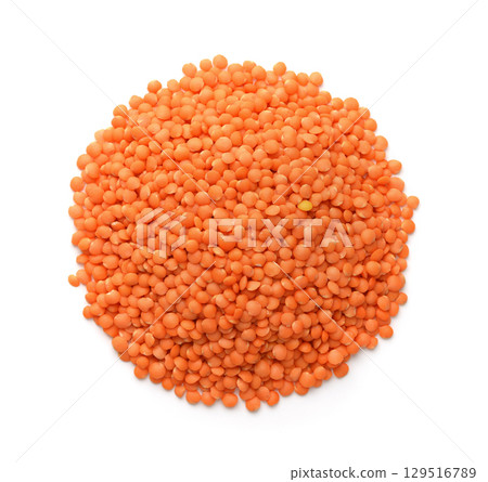 Top view of uncooked red lentils Top view of uncooked red lentils 129516789