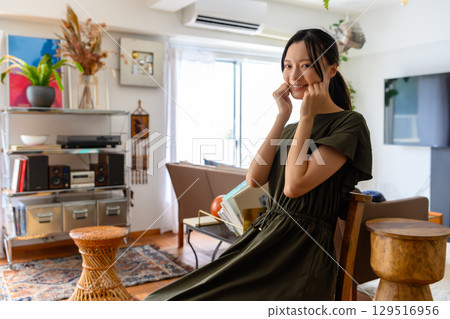 A playful woman A playful woman 129516956