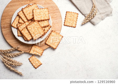 Homemade thin crispy crackers 129516960