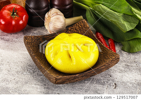 Asian stuffed steamed Bun Bao Asian stuffed steamed Bun Bao 129517007
