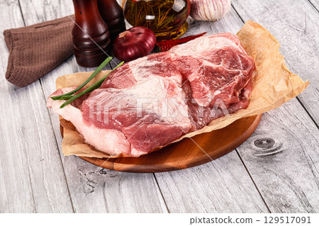 Raw pork shoulder for cooking Raw pork shoulder for cooking 129517091