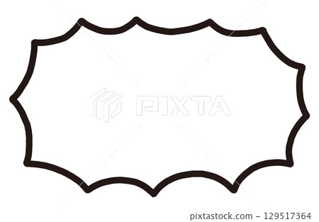 鋸齒狀龐克手繪對話泡泡。爆炸、驚訝和驚嘆情緒的框架。 129517364