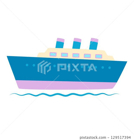 ocean ship isolated, flat style 129517394