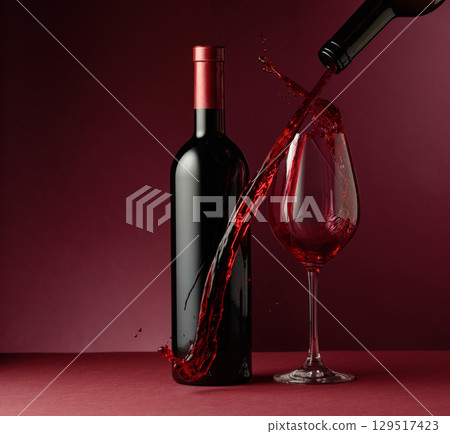 Red wine on a dark red background. Red wine on a dark red background. 129517423