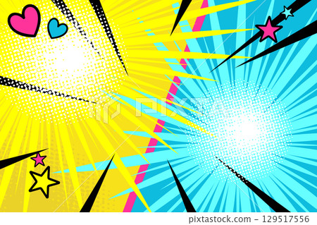 Vibrant pop art halftone background for comics 129517556