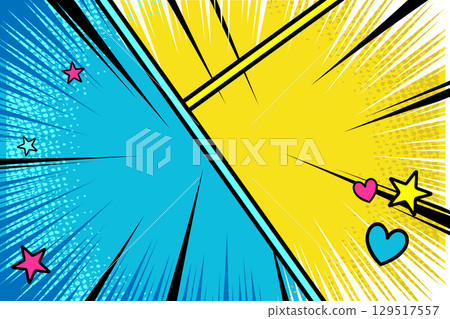 Vibrant pop art halftone background for comics Vibrant pop art halftone background for comics 129517557