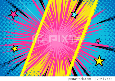 Vibrant pop art halftone background for comics 129517558